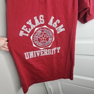 Vintage Texas A&M Short Sleeve Polo Maroon Single Stitch Medium 80s 90s